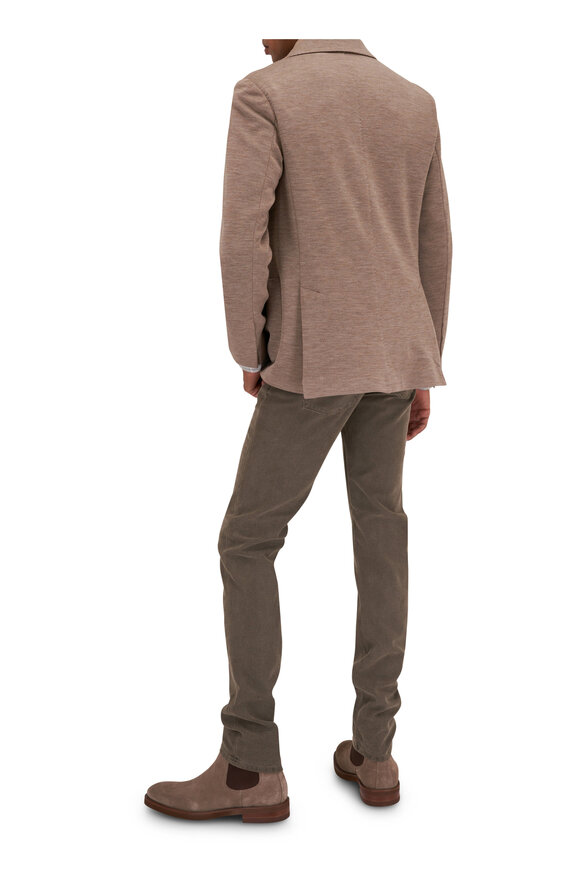 Maurizio Baldassari - Taupe Suede & Knit Panel Vest 