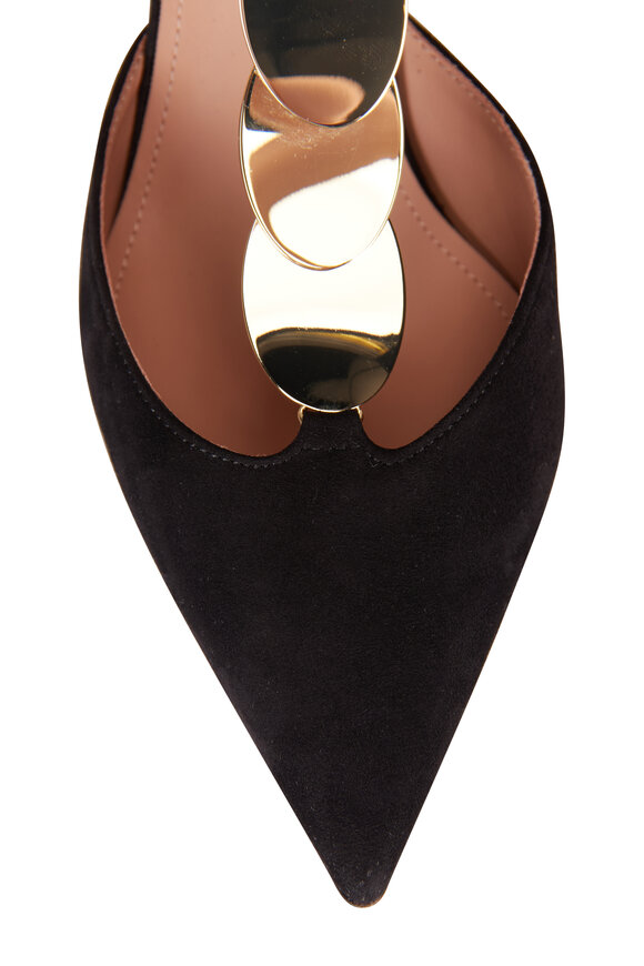 Malone Souliers Kali Black Suede Disc Sandal, 70mm - view 4