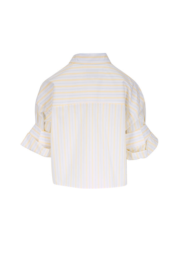 TWP Next Ex Yellow & Blue Stripe Cotton Shirt - view 2