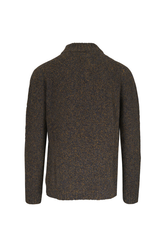 Maurizio Baldassari Dark Green & Gray Boucle Quarter Zip Sweater - view 4