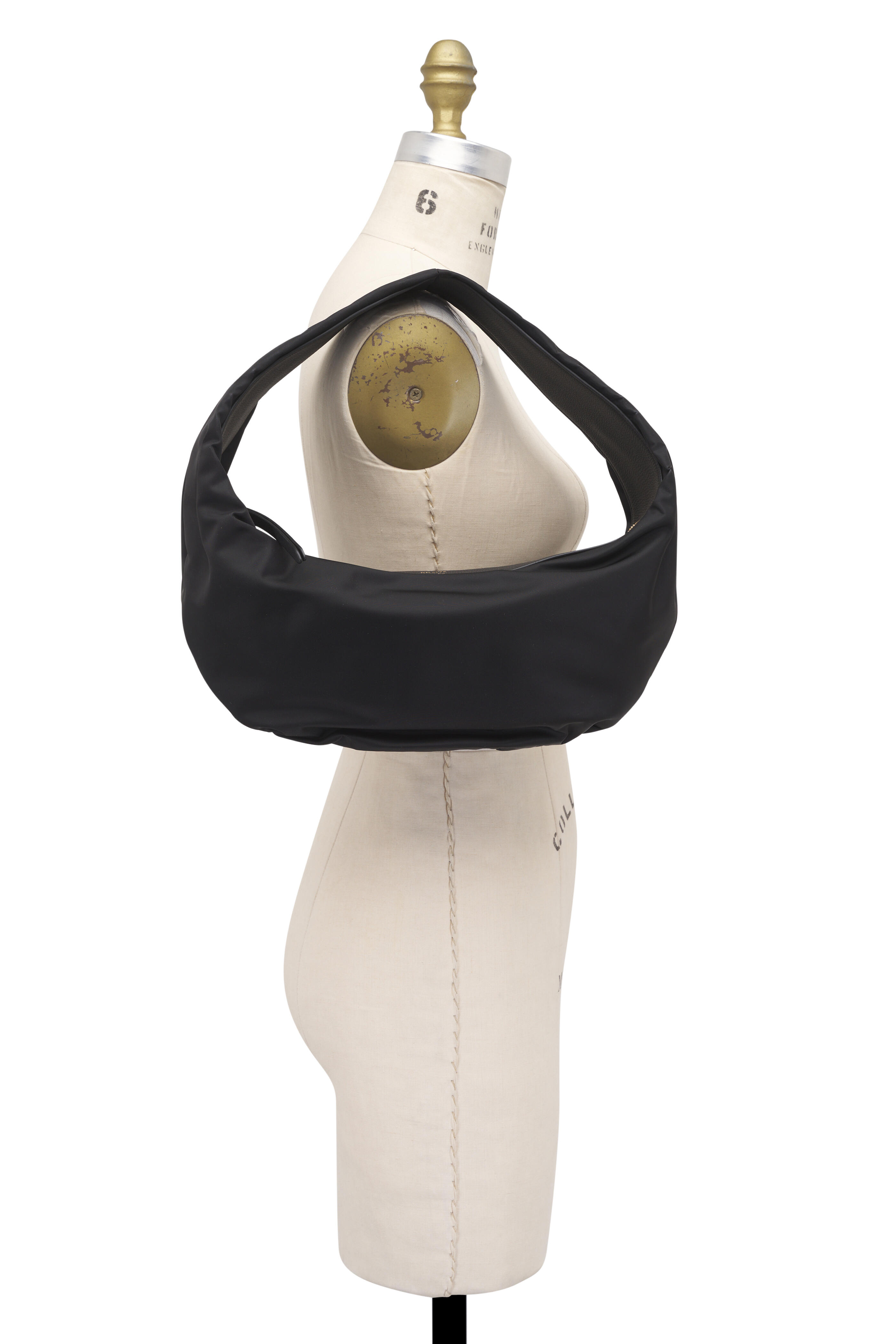 Khaite - Medium Olivia Black Nylon & Leather Hobo