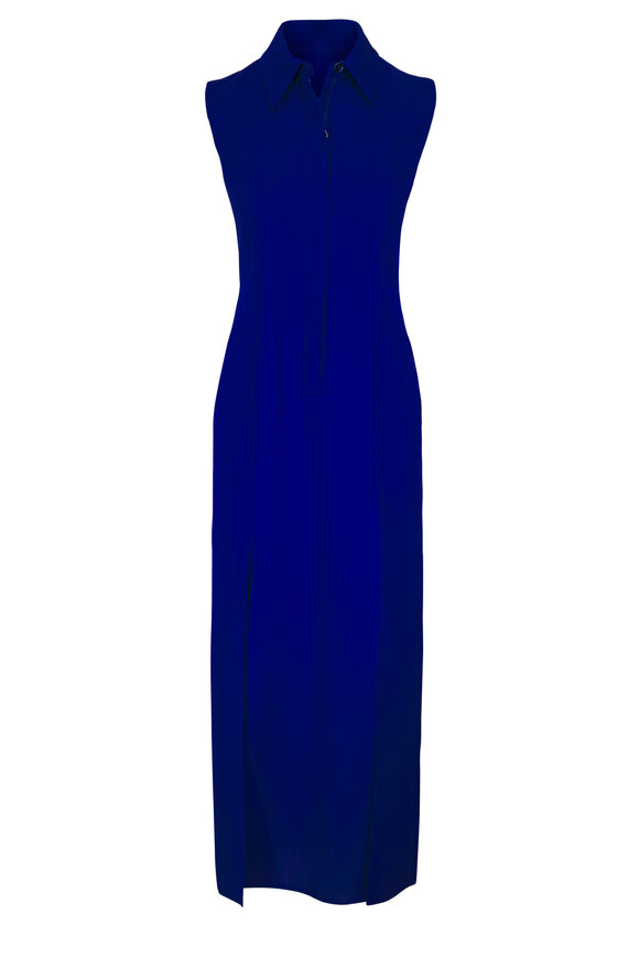 Akris Lapis Blue Midi Shirt Dress