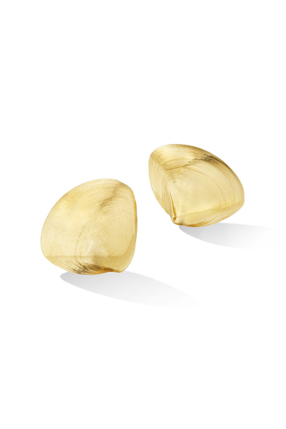Cadar Large Gold Shell '70s Stud Earrings