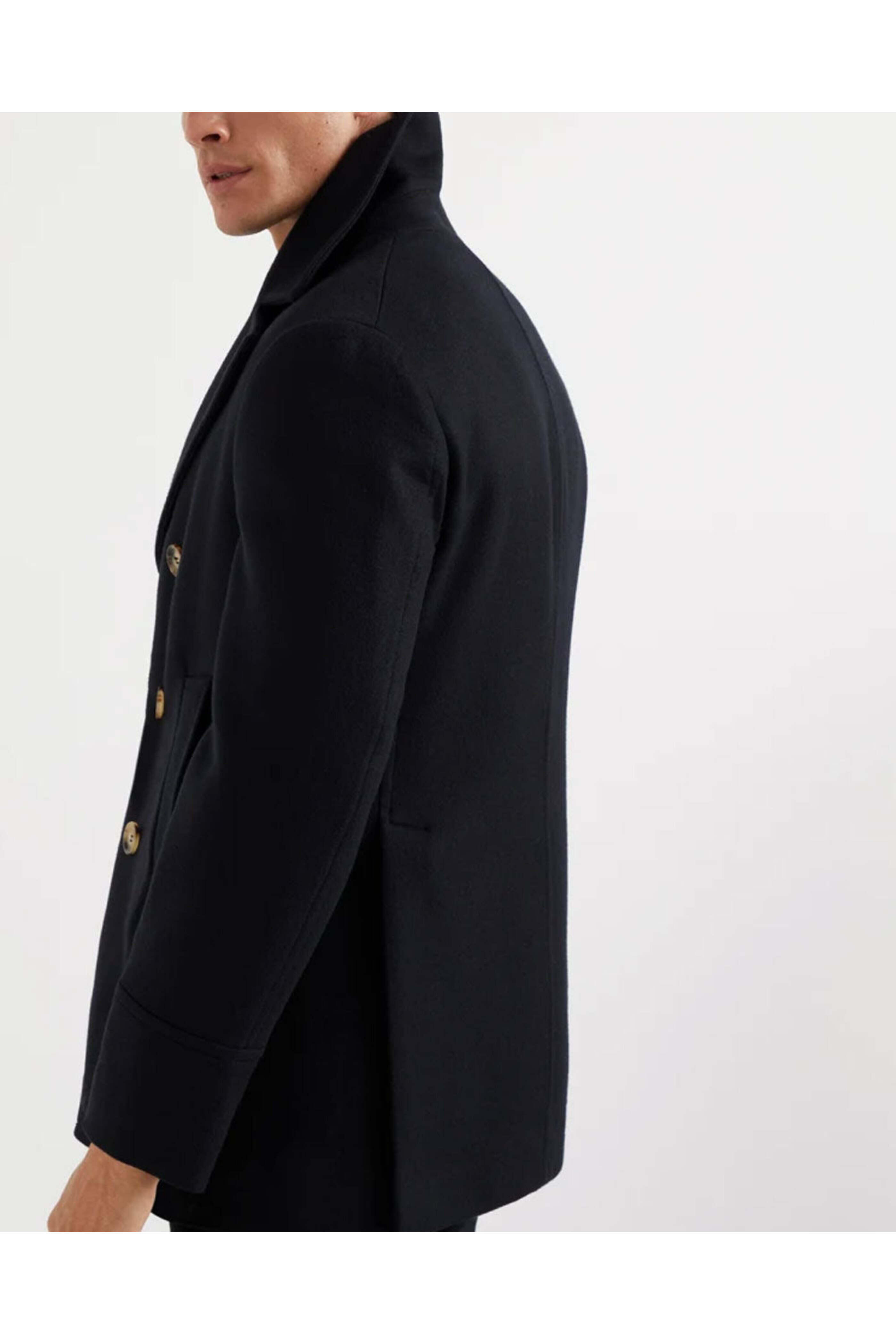 アウターその他 BRUNELLO CUCINELLI Double-breasted wool coat BLUE NAVY Brunello Cucinelli Double-breasted wool coat in Navy/Piombo