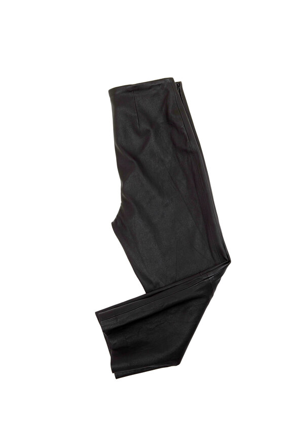 Ralph Lauren - Denver Black Leather Cropped Leggings