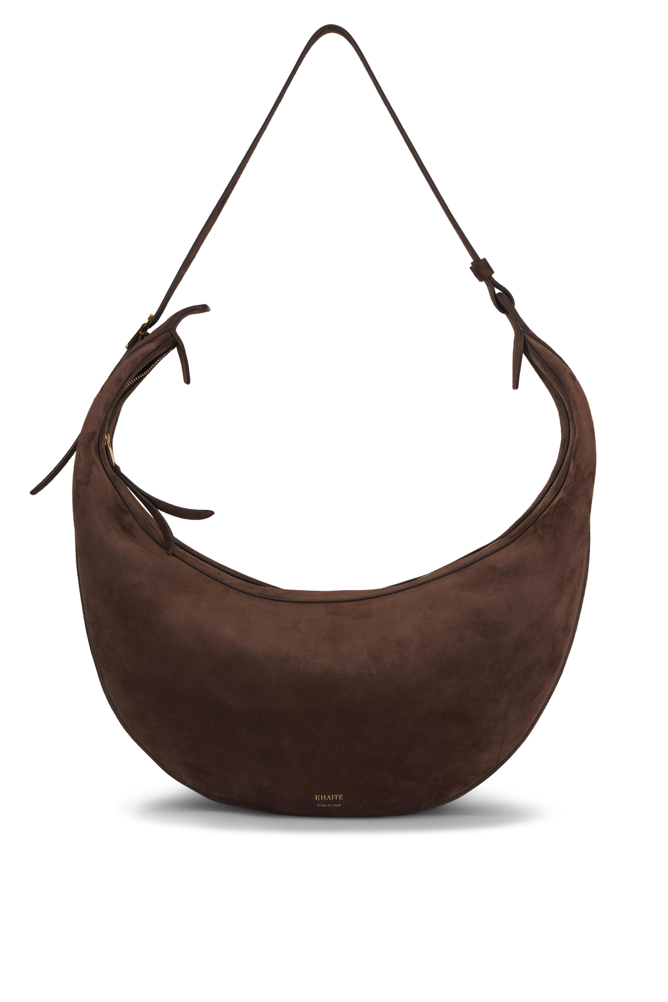 Khaite - Augustina Dark Brown Suede Hobo