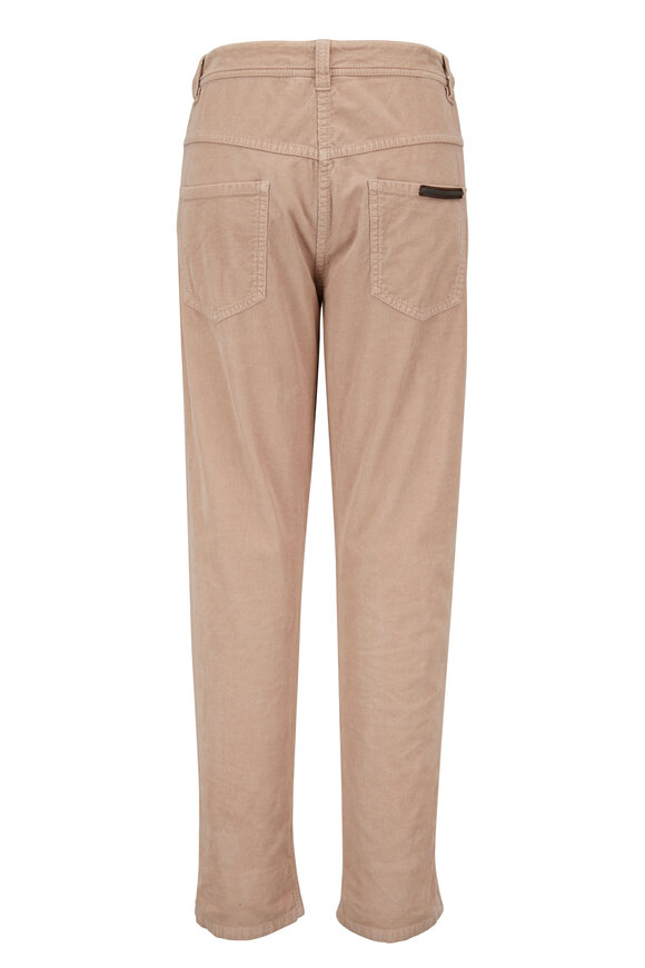 Brunello Cucinelli - Sand Cotton & Cashmere Corduroy Five Pocket Pant