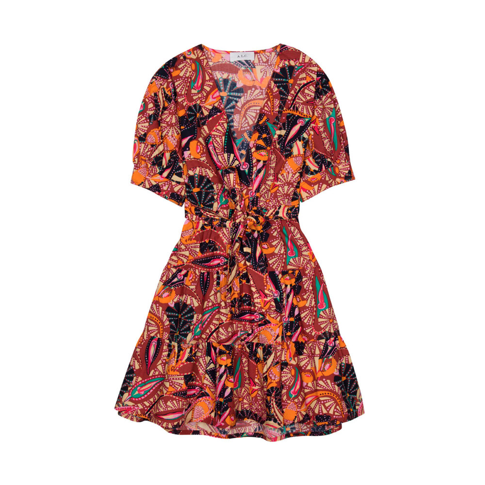 knee length dresses for ladies Carey Gold Velvet Long Sleeve Mini Dress (Archive Sale) main image 0