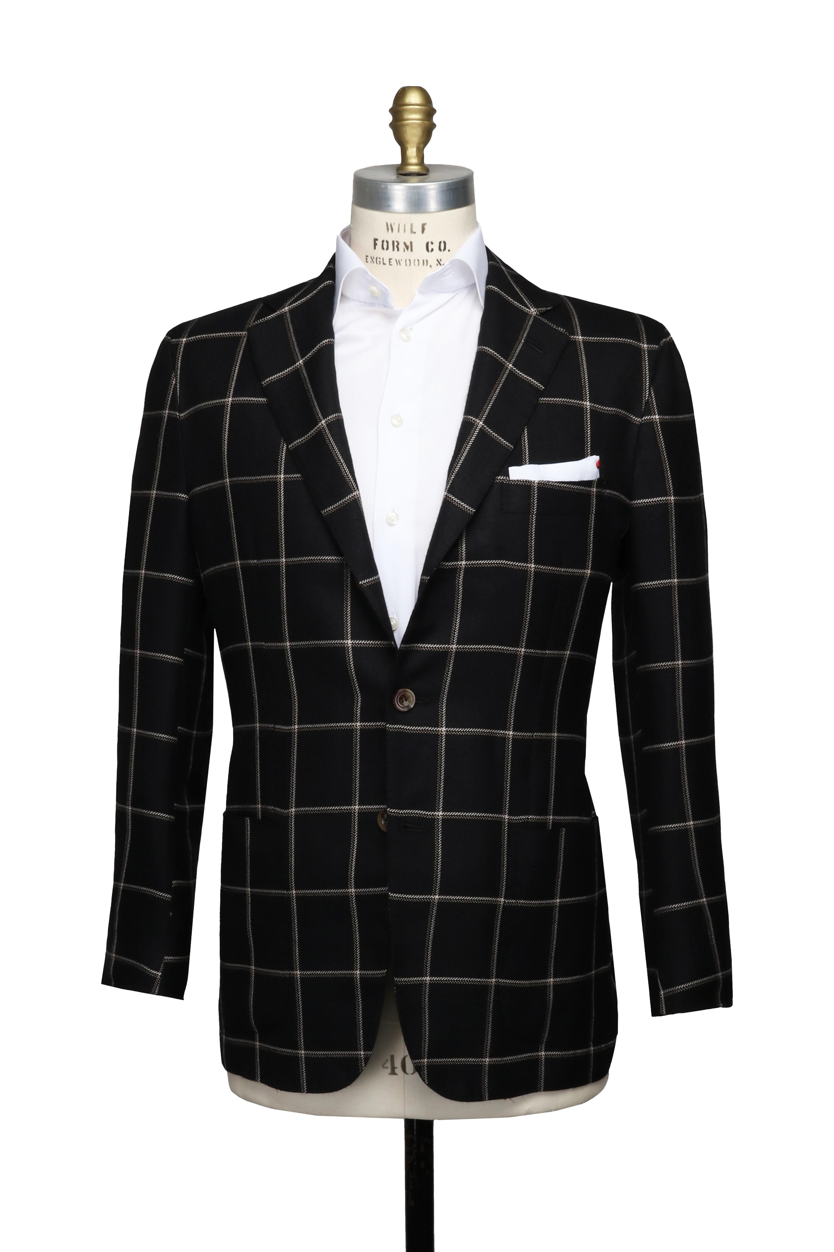 Kiton - Black & Tan Windowpane Cashmere Sportcoat - view 2