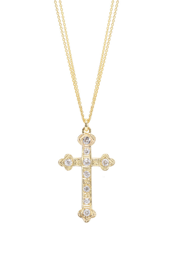 Renee Lewis Diamond Cross Two Chain Necklace - view 2