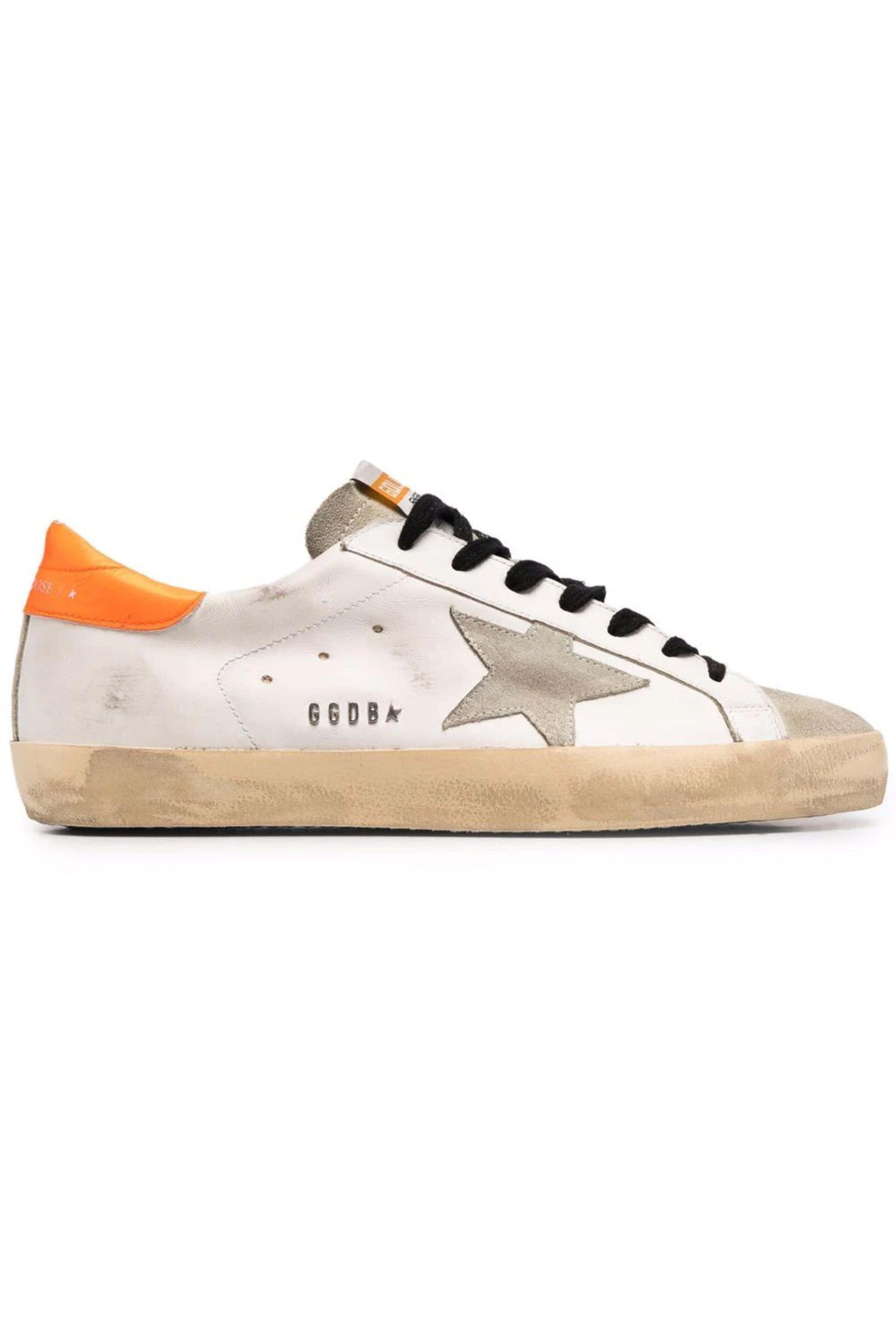 Golden Goose - White and Orange Super-Star Classic Sneaker