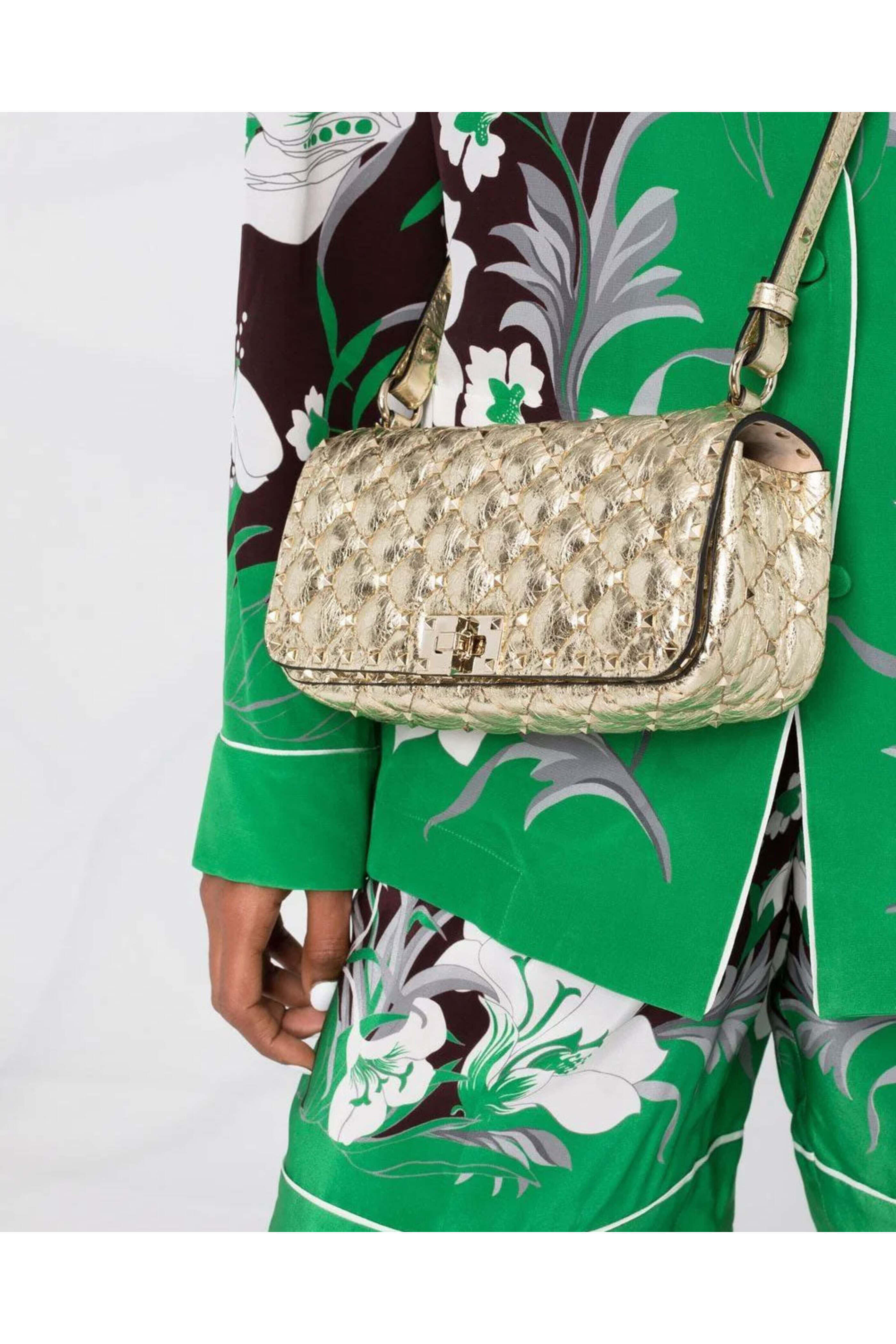 Valentino Garavani - Valentino Rockstud Spike Shoulder Bag in Stargold