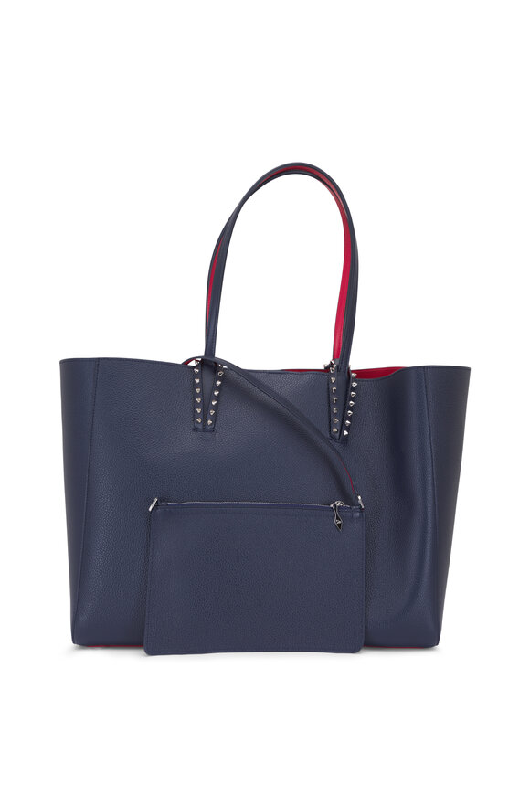 Christian Louboutin Cabata Empire Spike Zaffiro & Silver Leather Tote - view 4