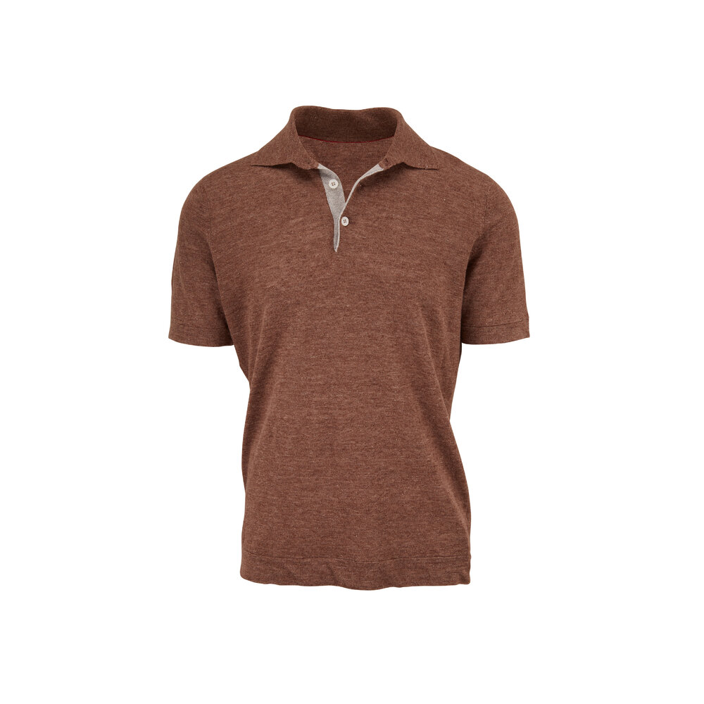 Tシャツ・カットソー BRUNELLO CUCINELLI SS25 POLO (ME8548116 C6159) Brunello Cucinelli - Grigio Polo T-Shirt | Mitchell Stores