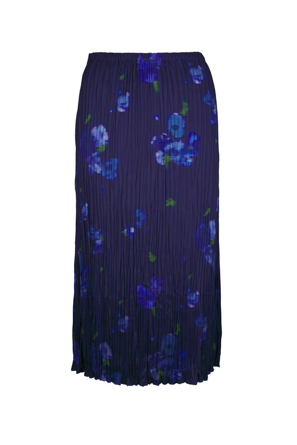 ワンピース PAROSH Women Mid Skirts PANTY25 D726007 012 236896 BLUE Mother of Pearl Dorcus Pearl and Floral Neoprene Midi Skirt