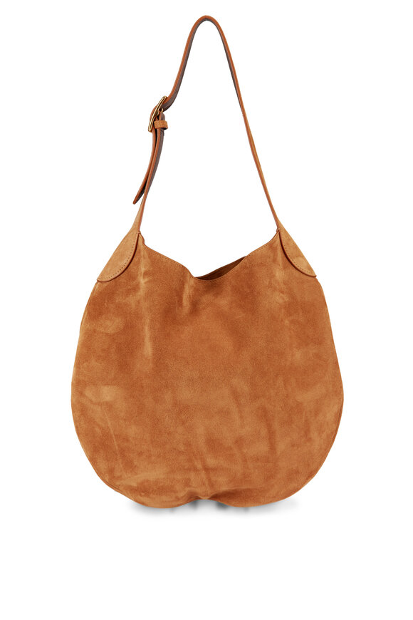 Nili Lotan Jagger Tawny Suede Shoulder Bag - view 1