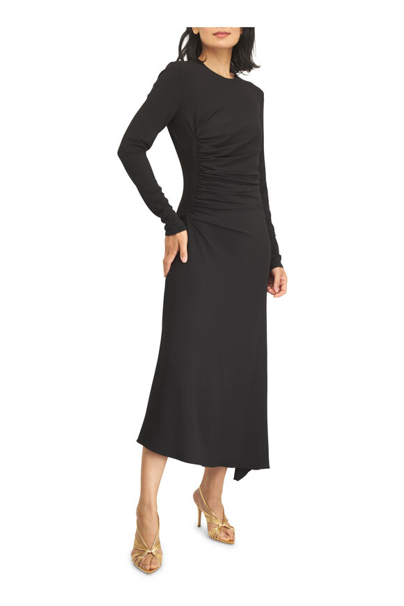 Michael Kors Collection Black Stretch Matte Jersey Asymmetric Dress - view 2