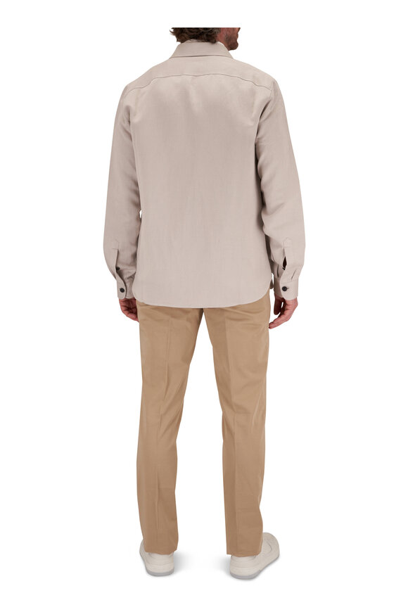 Isaia - Bone Linen, Silk & Cashmere Overshirt