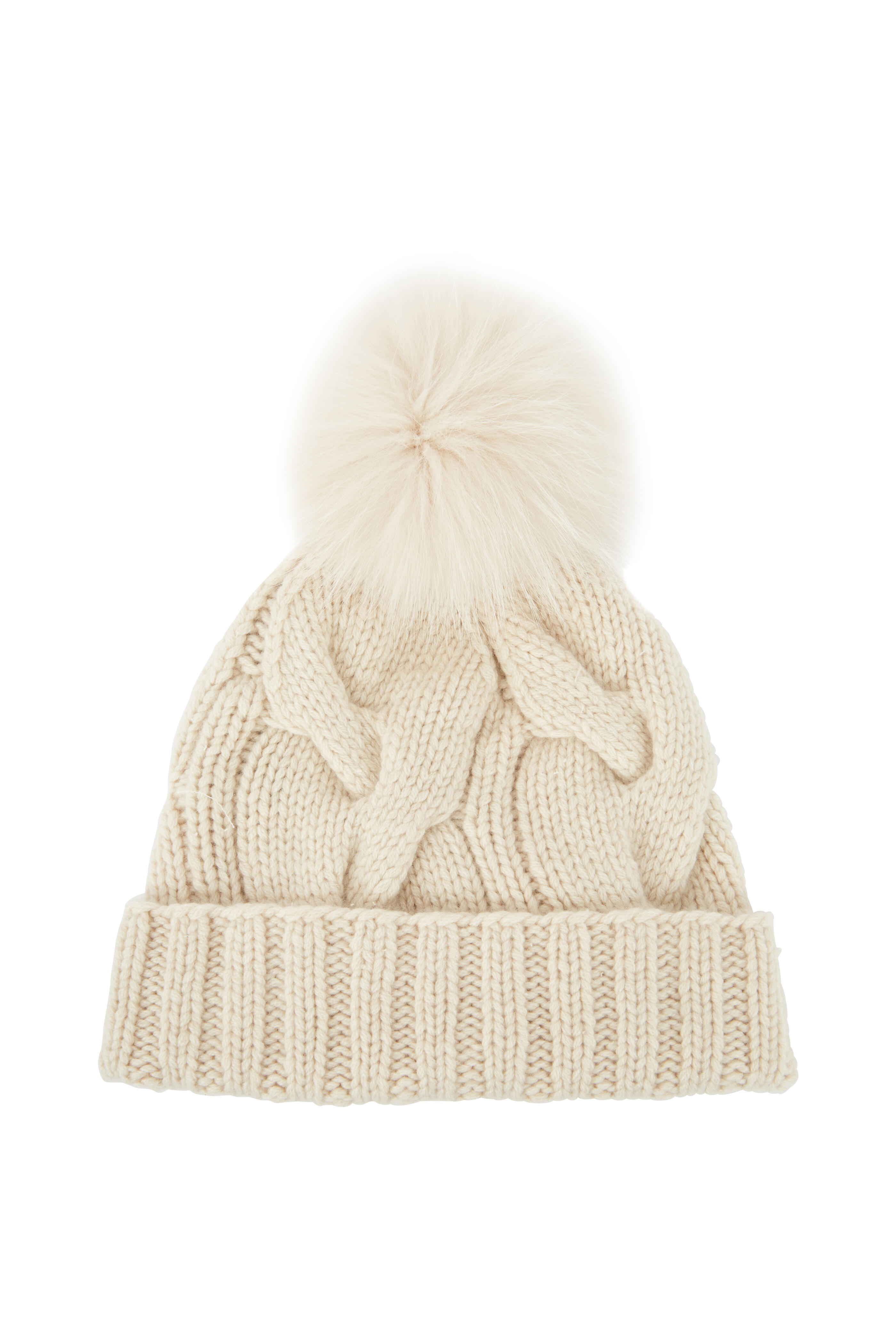 Loro Piana Baby Cashmere and Fur Winter Hat 72449 auth LORO PIANA baby pink cashmere VALLE KNIT Beanie  main image 3