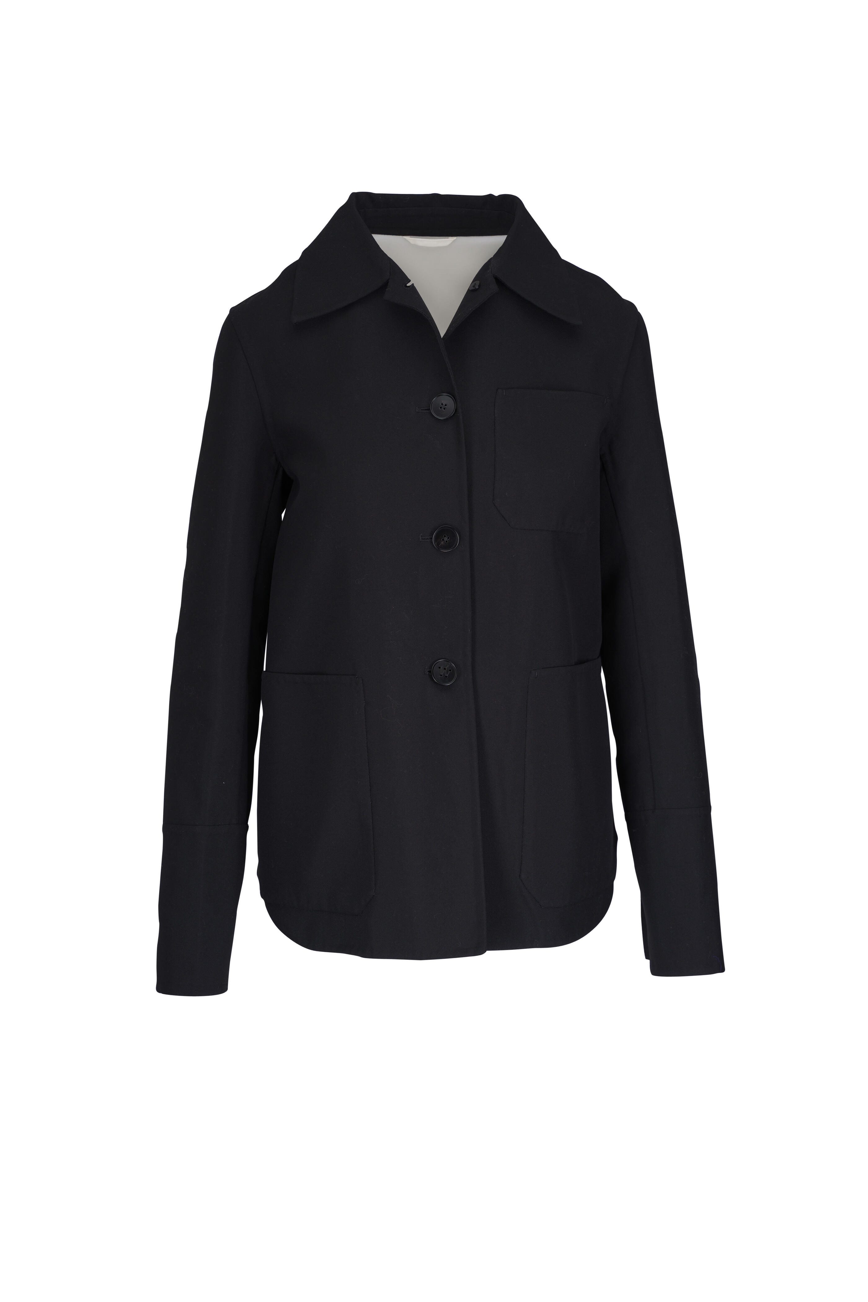 Jil Sander - Black Double Face Cotton Stretch Shirt Jacket