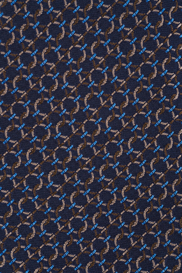 Ferragamo Brown Geo Jacquard Necktie - view 2