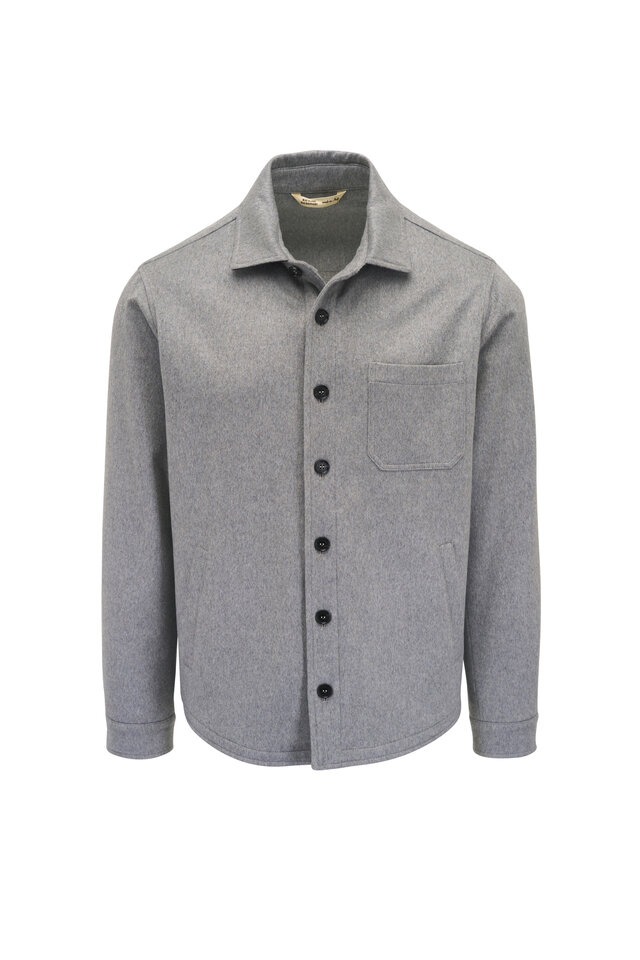 【Ermenegildo Zegna】長袖シャツ コットンカシミヤ混 グレー M uploading-1442228.jpg