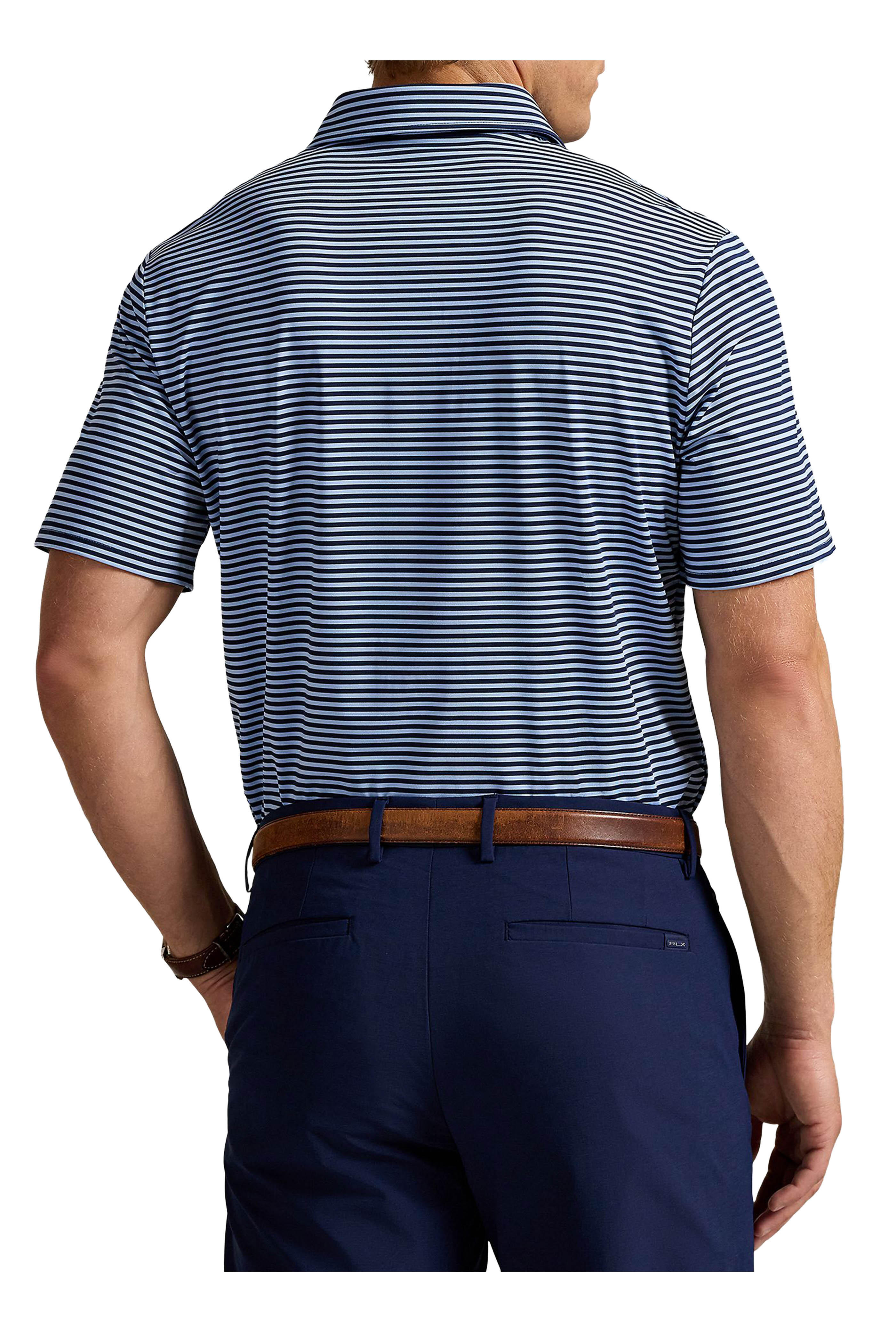 RLX Ralph Lauren - Airflow Navy & Blue Stripe Jersey Polo