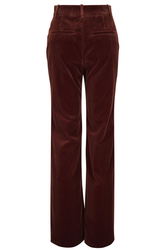 Nili Lotan Corette Burnt Sienna Velvet Straight Leg Pant - view 4