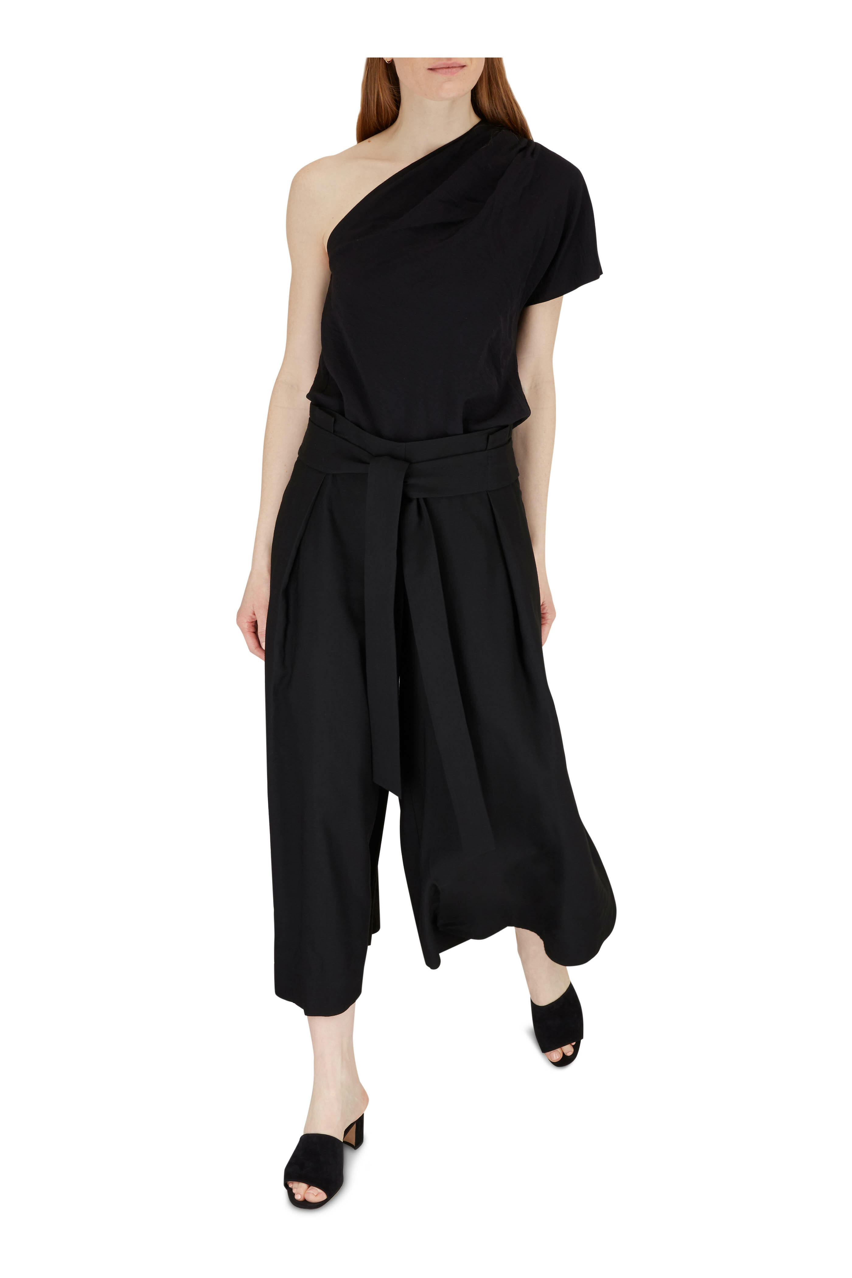 Vince - Black Belted Palazzo Culottes