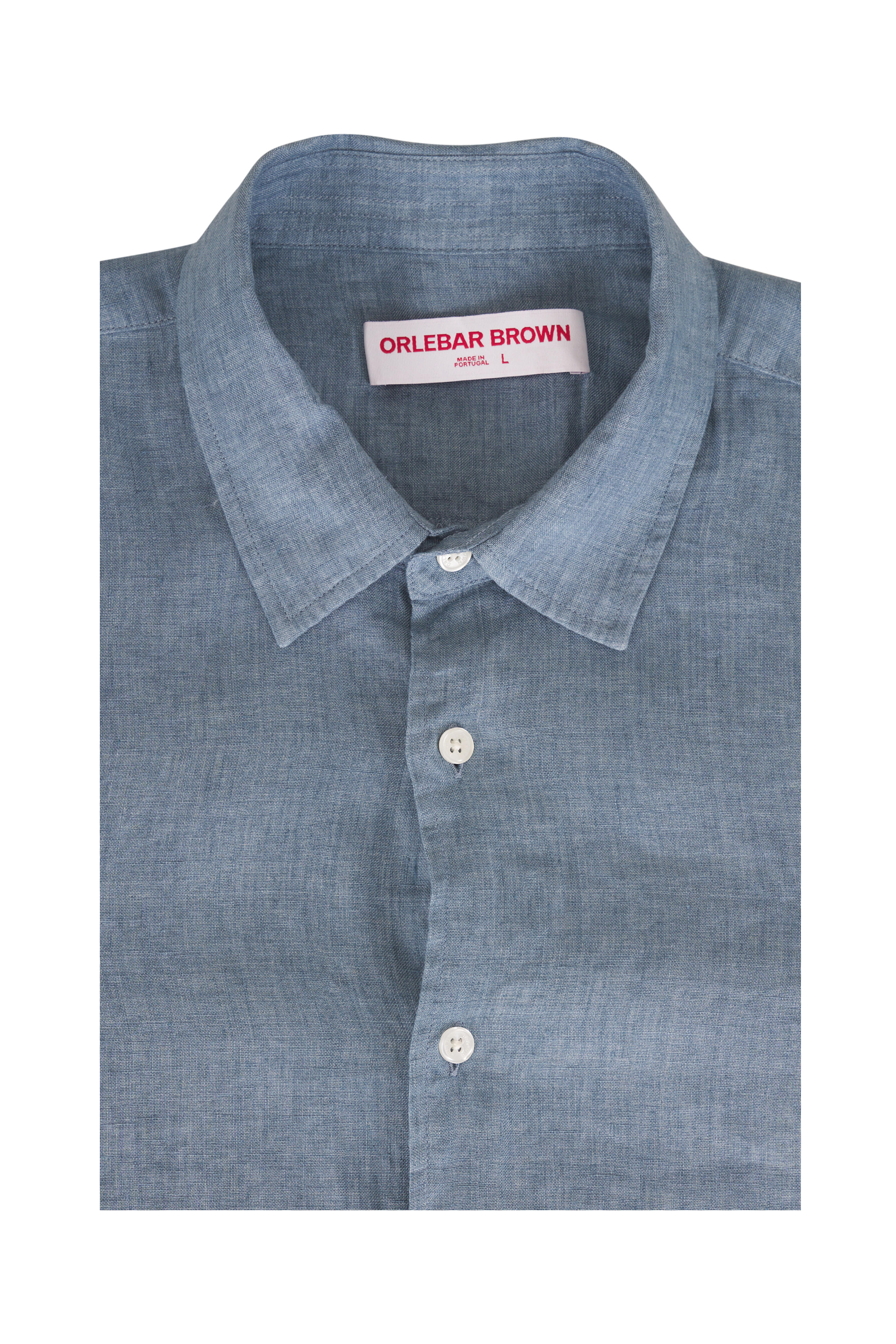 Orlebar Brown - Giles Chambray Linen Stitched Sport Shirt
