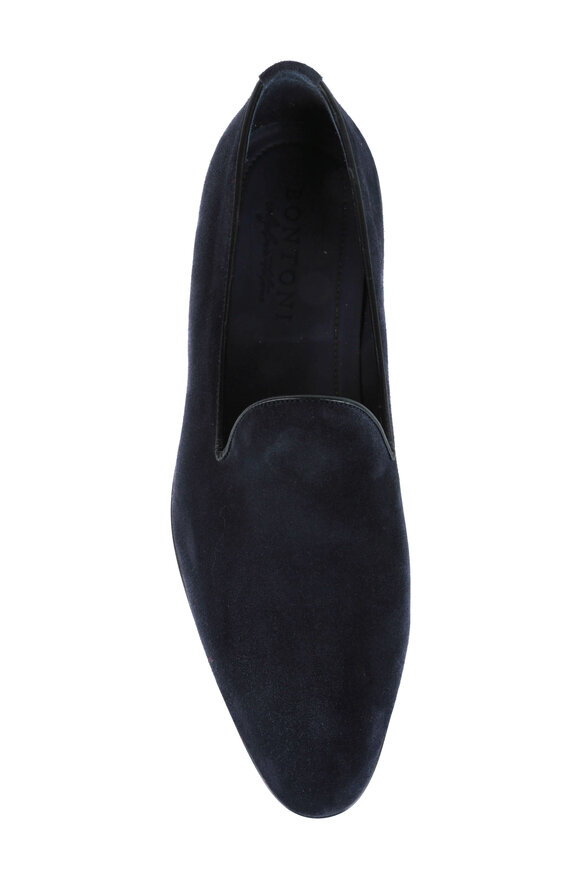 Bontoni - Concerto Navy Blue Suede Loafer  