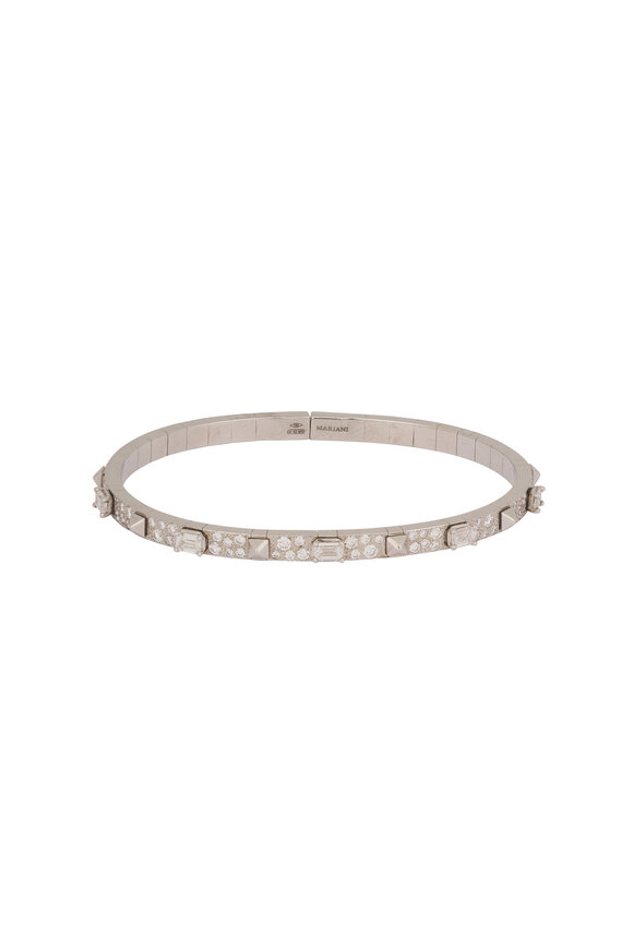 Mariani 18k White Gold Roma Diamond Bangle - view 1