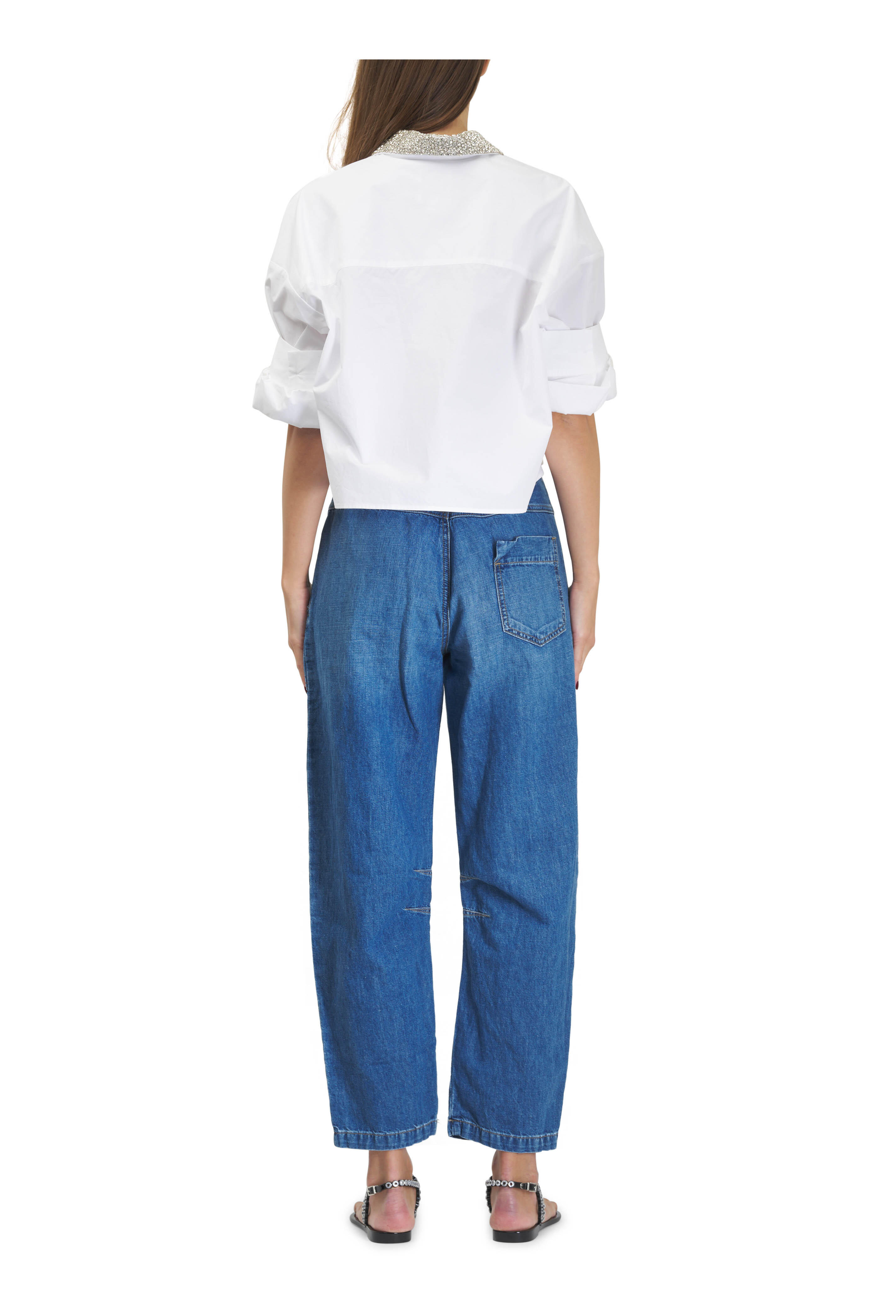 TWP - Next Ex White Crystal Collar Button Up Blouse