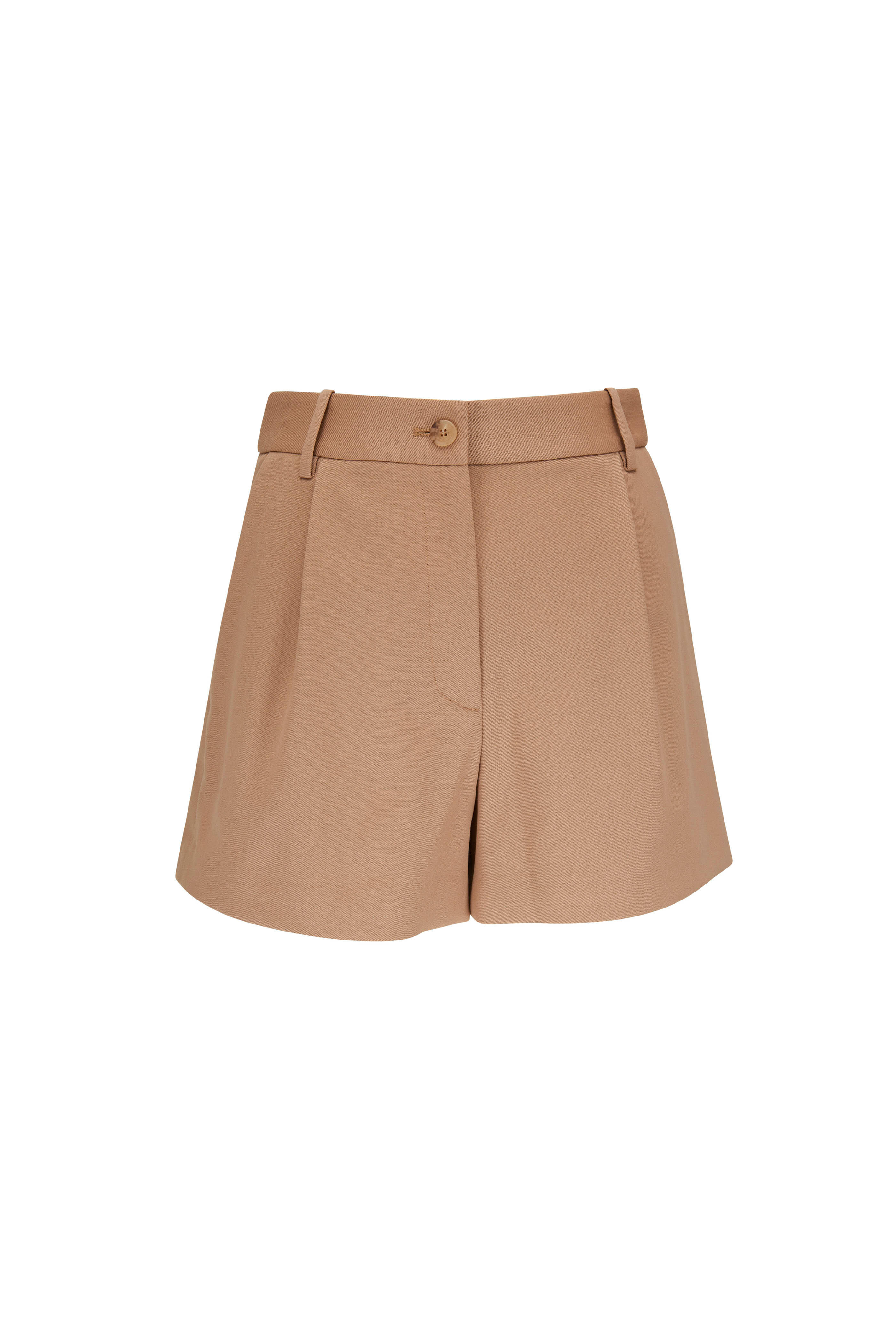 Nili Lotan - Beatrice Camel Wool Shorts | Mitchell Stores