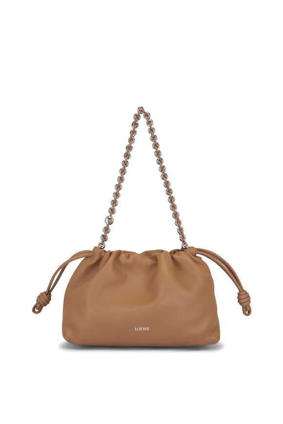 Loewe Medium Flamenco Mocha Leather Clutch