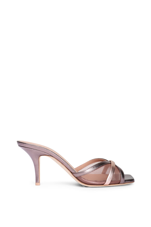 Malone Souliers Perla Taupe Mesh Metallic Sandal, 70mm - view 2