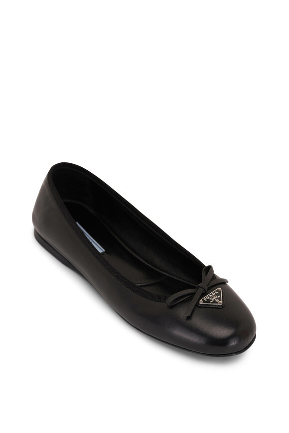 Prada - Black Patent Leather Logo Thong Sandal