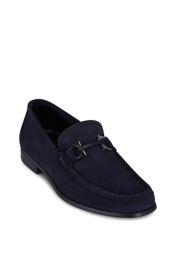 Ferragamo Grandioso 2 Navy Suede Loafer - view 1