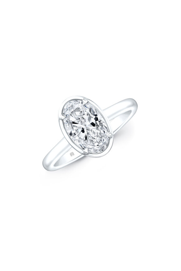 Rahaminov - Colorless 3CT Brilliant Oval Diamond Ring 