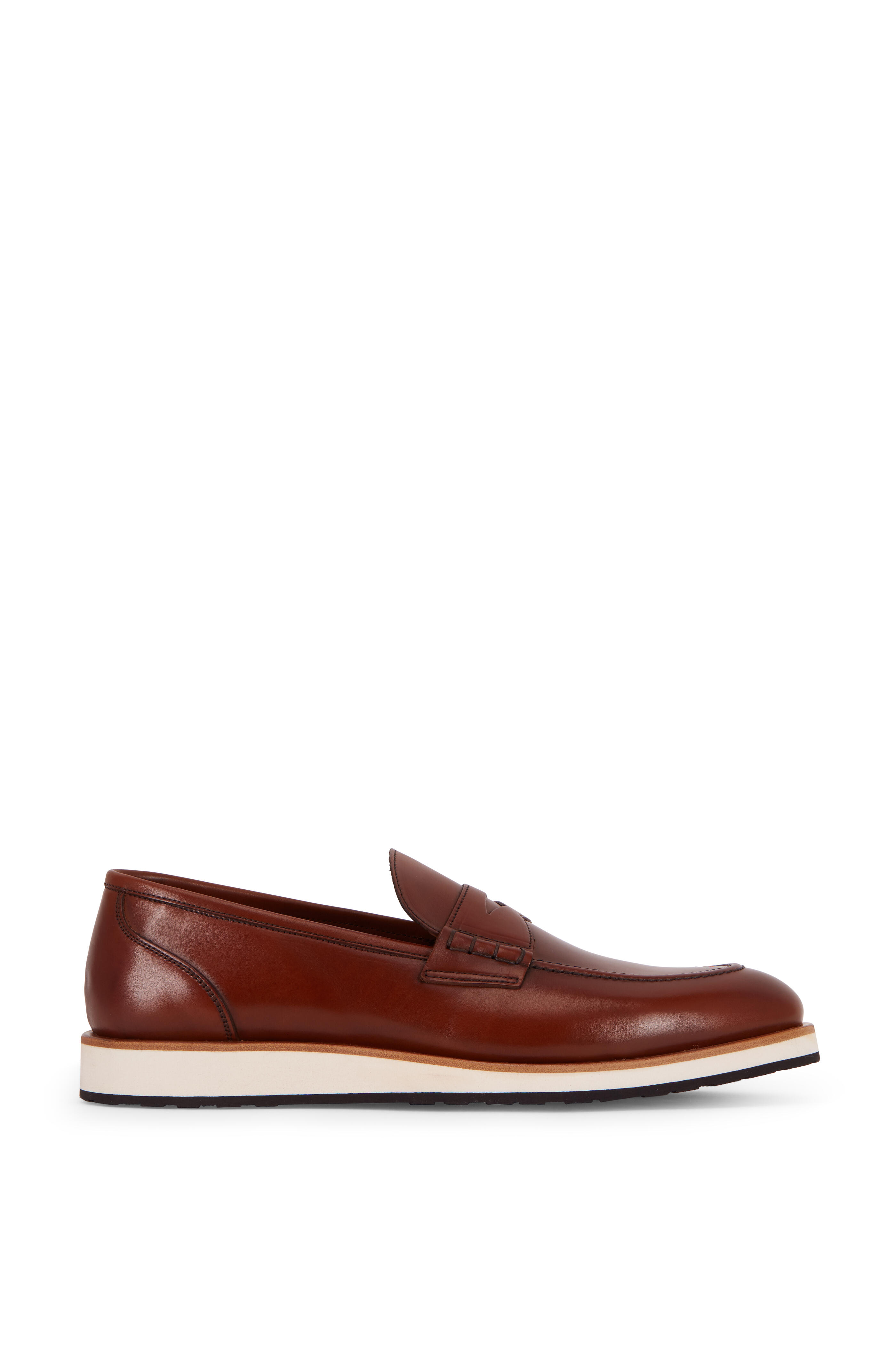 Aquatalia Pearson Cognac Leather Weatherproof Loafer