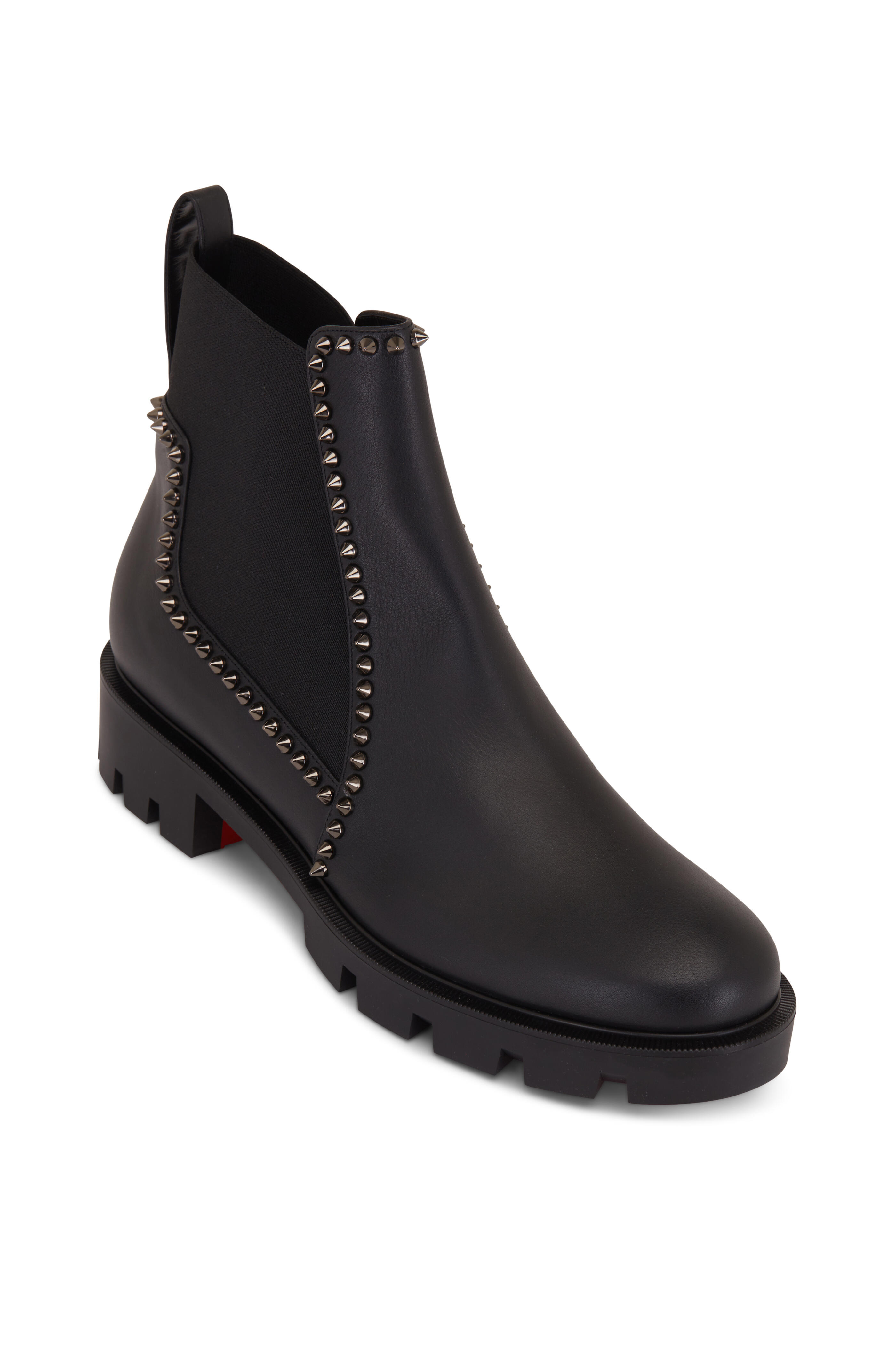 Christian Louboutin Out Line Spike Chelsea Boot Black
