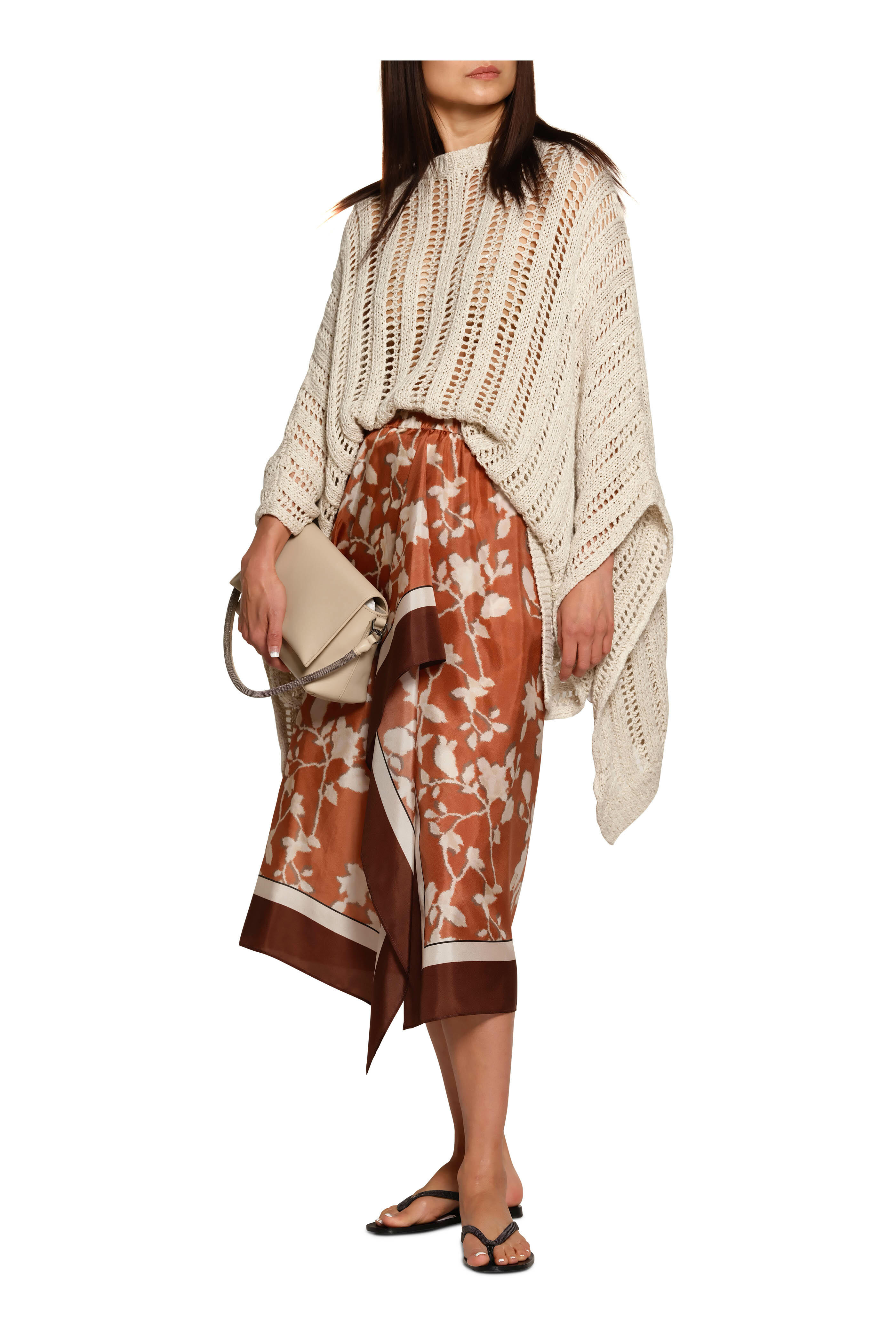 ワンピース BRUNELLO CUCINELLI Women Mid Skirts M0F79A5092 C8967 BROWN Suede midi skirt in brown - Brunello Cucinelli | Mytheresa
