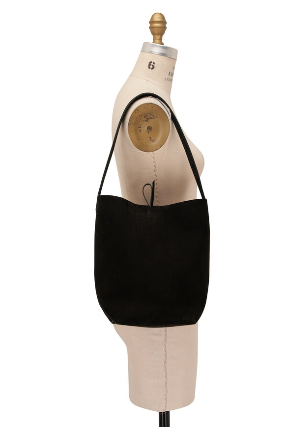 The Row - N/S Park Black Nubuck Leather Medium Tote Bag 