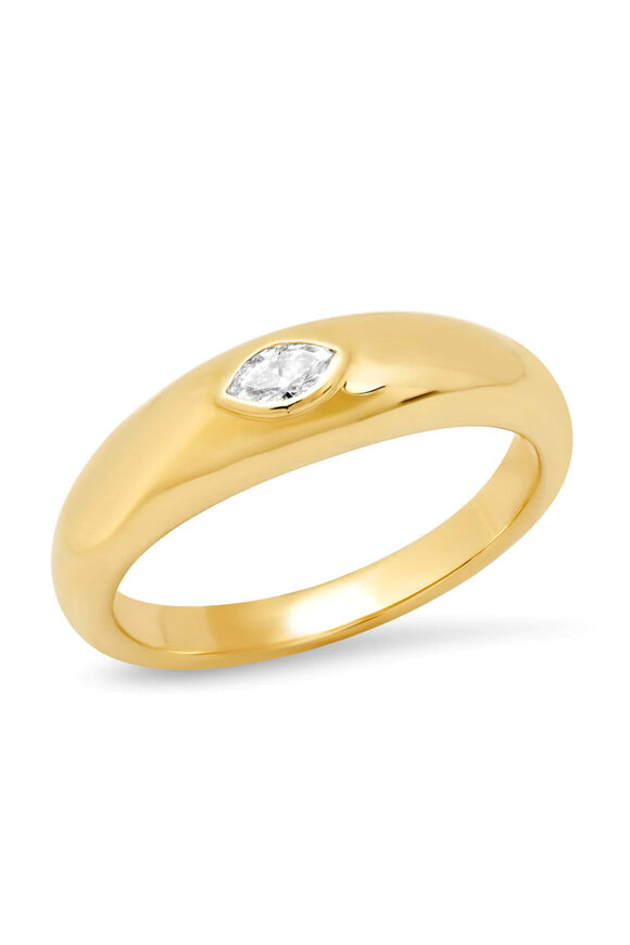 Samira 13 Marquis Diamond Thin Gypsy Ring - view 1