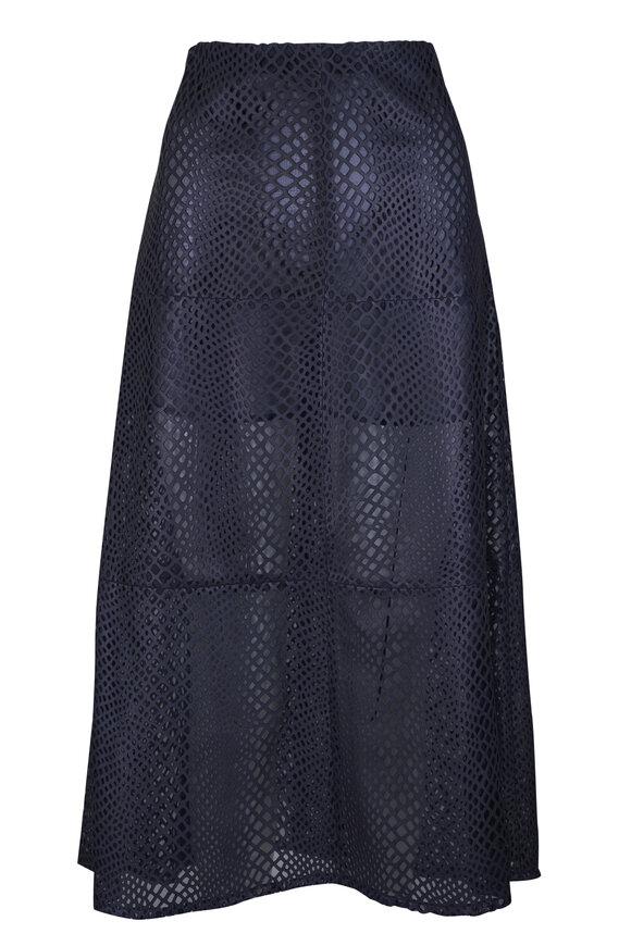 TWP Mesh Midnight Leather A-Line Skirt - view 1