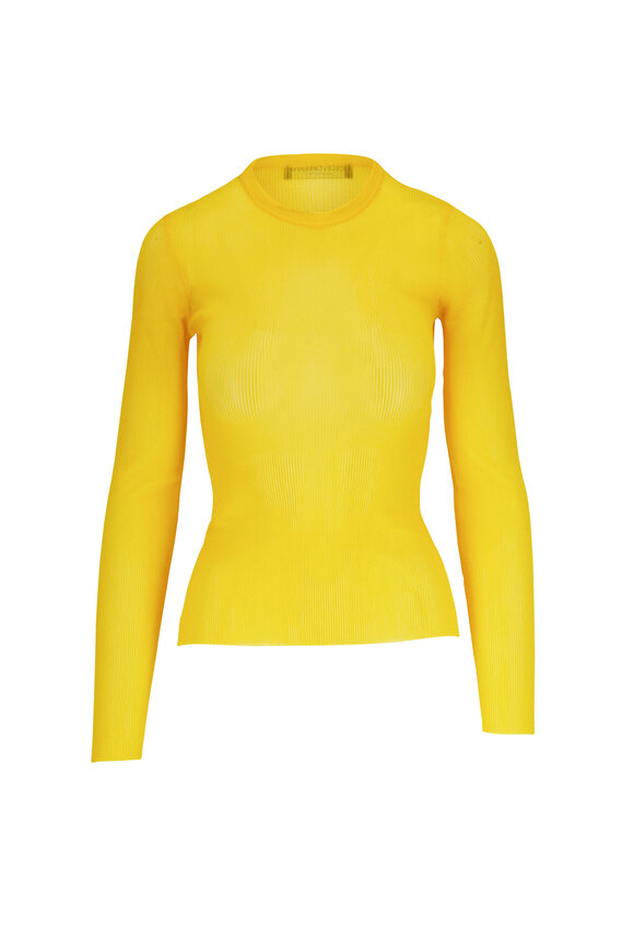 Dolce & Gabbana - Yellow Lurex Ribbed Sweater