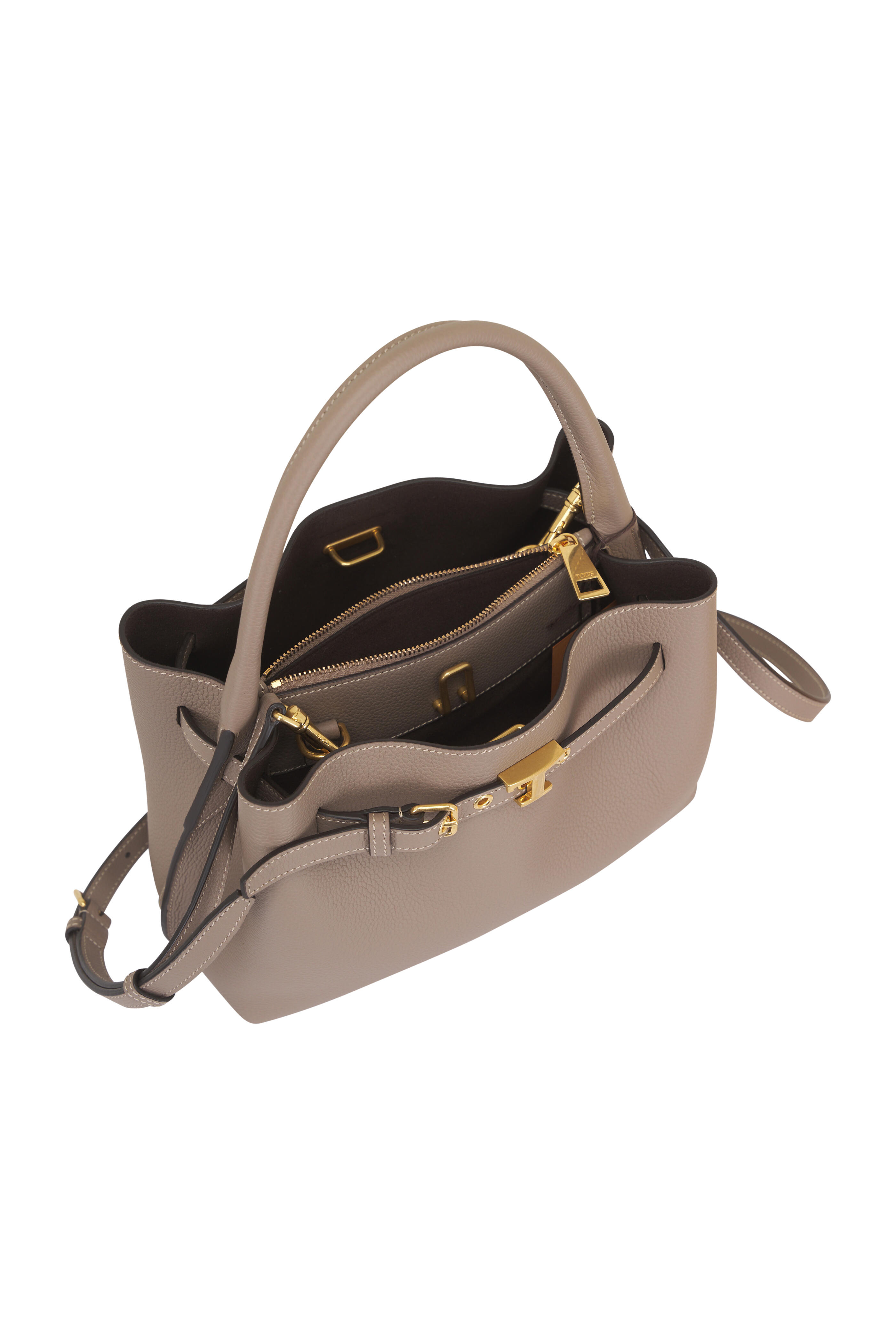 Tod's - Mini T Timeless Creta Chiaro Leather Top Handle