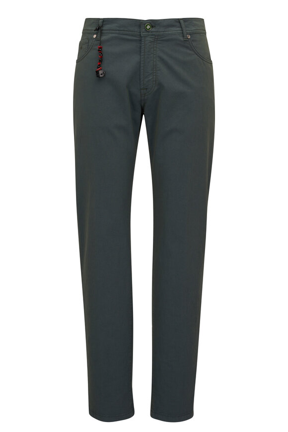 Marco Pescarolo - Olive Green Twill Five Pocket Pant 