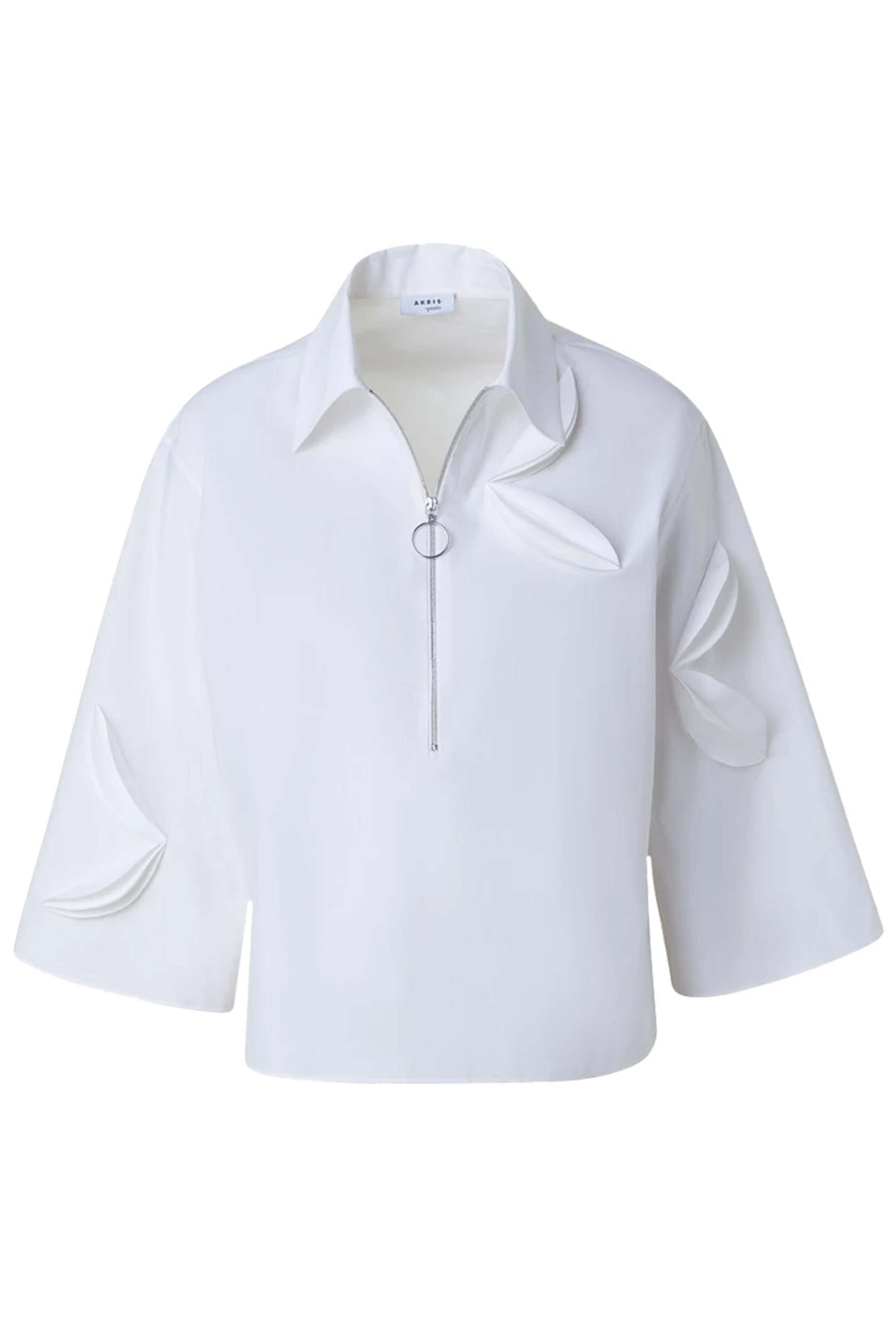 Akris Punto - Cream Gabardine Boxy Blouse