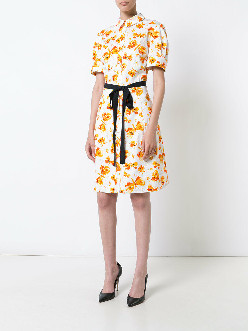 carolina herrera orange butterfly dress Carolina Herrera Butterfly-Embellished Mini Dress In Orange - 50% Off
